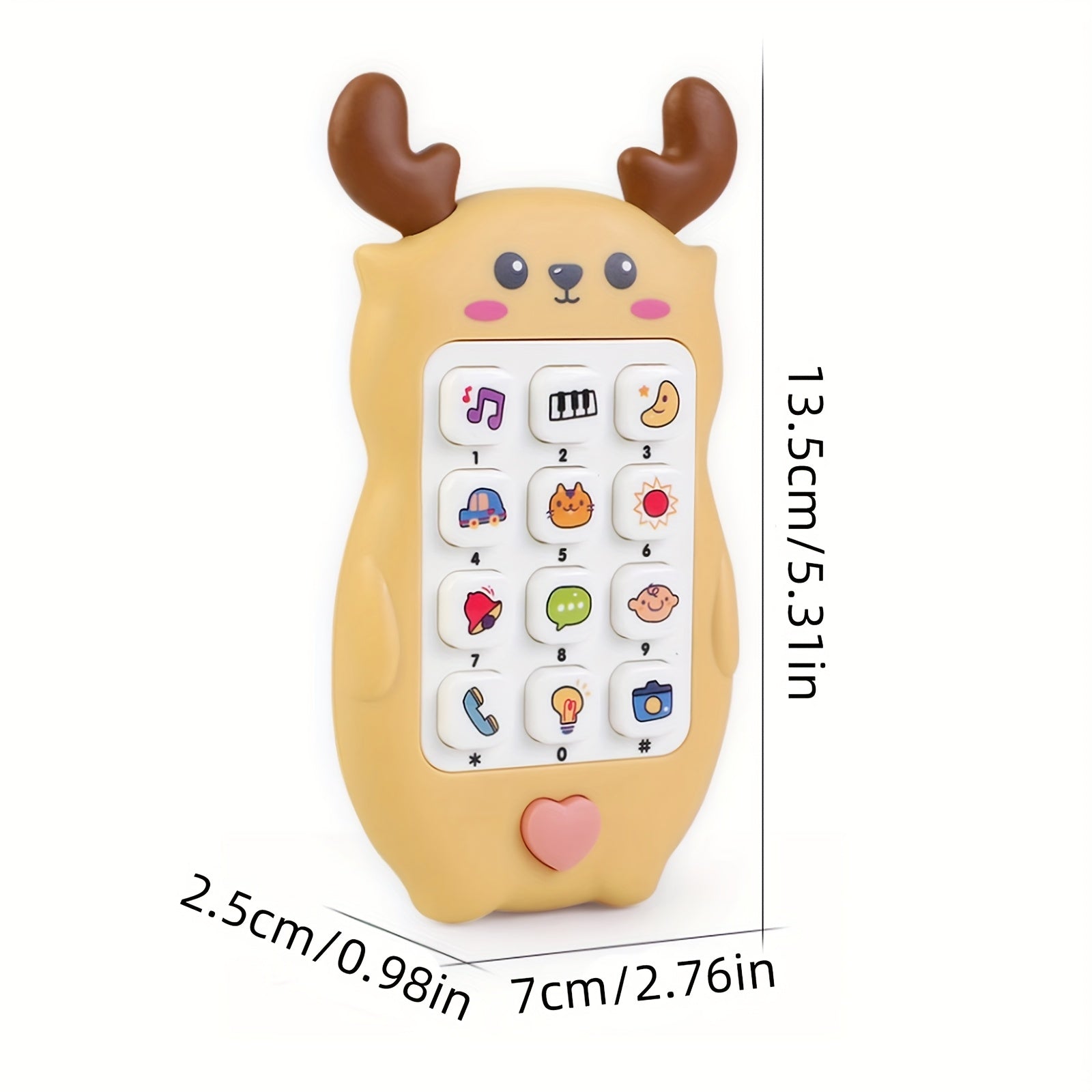 Cute Animal Early Learning Phone for Youngsters 0-3 Years - Portable Educational Toy with Music, Stories & Fun Icons, Pink\u002FBlue\u002FYellow, Ideal Gift for Christmas & Halloween
