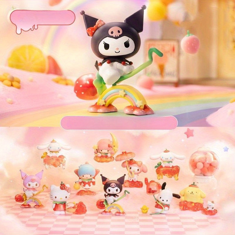 Sanrio Strawberry Land Mystery Box - Kuromi, Cinnamoroll & My Melody Collectible Figurine Surprise with Strawberry Accessory, Cute Anime Character Gift, & s (Officially Licensed)