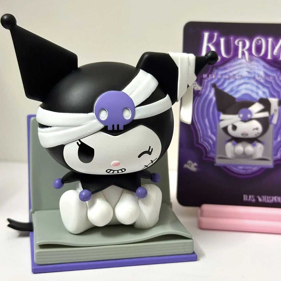Sanrio Kuromi Collectible Mystery Box Handmade Office Desk Decor - Purple & Black Gothic Doll Figures with Accessories, Limited Edition Birthday Gift for Fans, Desk Figurine, Playful Character Design, Detailed Craftsmanship