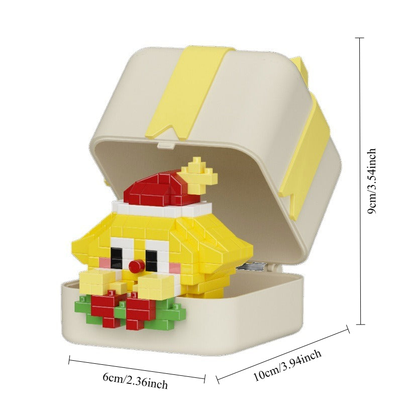 Christmas Gift Box Cartoon Doll Small-Brick Building Block Toy Santa Claus and penguin building blocks; a puzzle assembly decorative ornament, ideal as a Christmas gift, Christmas Building Block Ornaments, Christmas Ornament Building Kit, Miniature Buildi