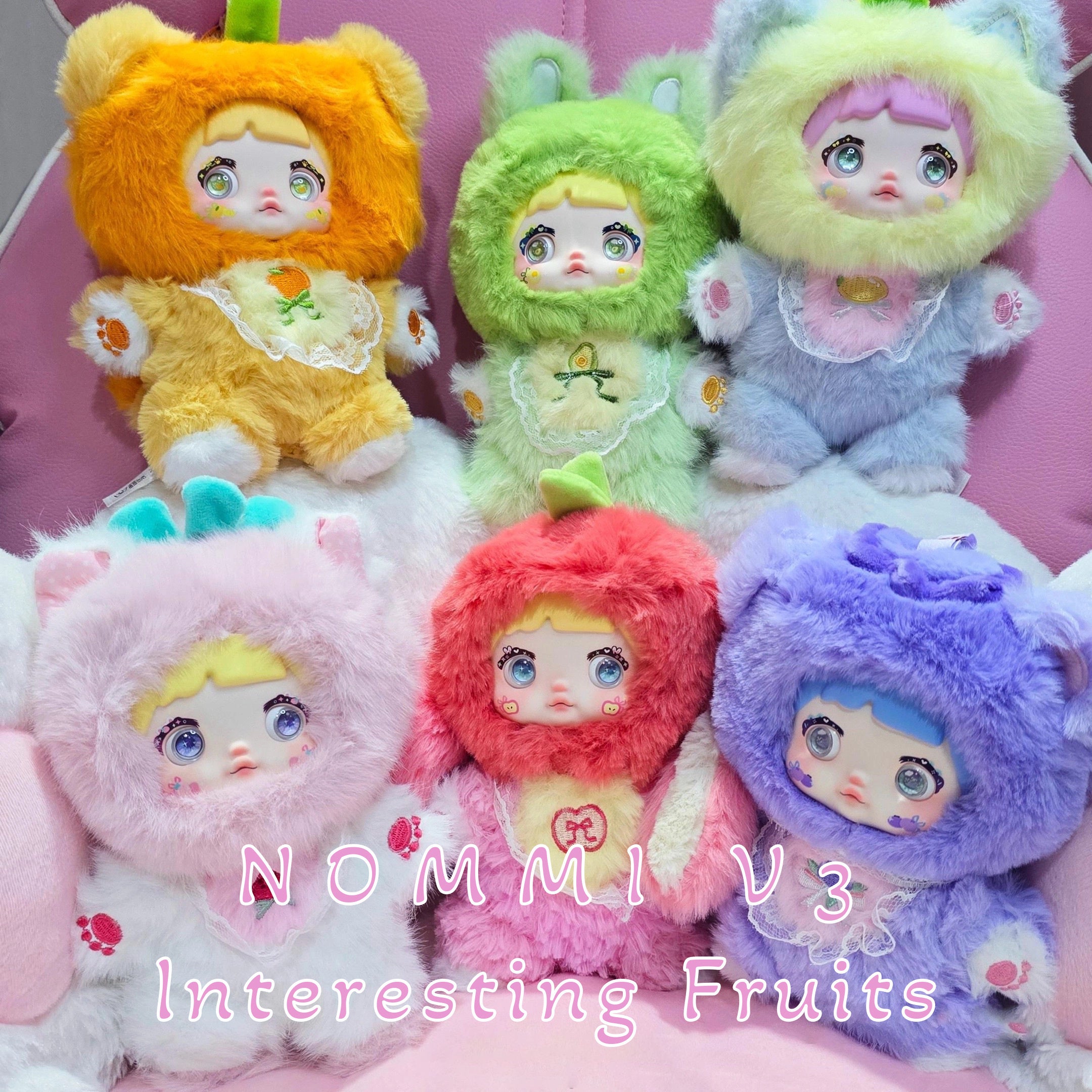 Nommi-Ingesting Fruit Series Doll Plush Doll Model House Accessories Holiday Gift Train Model Building Ornament Decoration Randomly Given 1 Mysterious Box