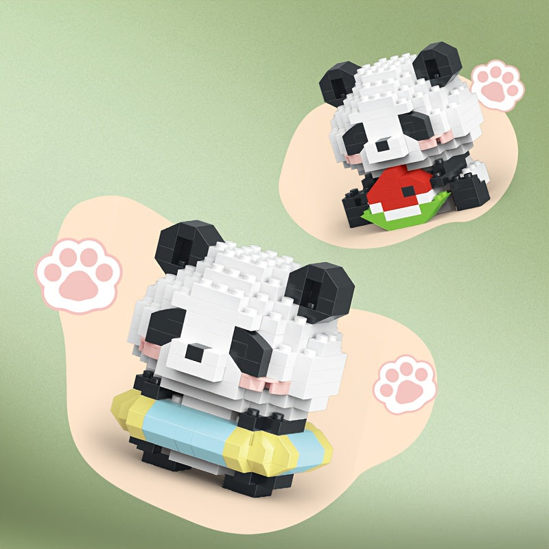 12 Styles of Panda Building Blocks - Cute Desk Decorations, Holiday Gift for Youngsters, ABS Material, Animal Theme, Perfect for Room Deco