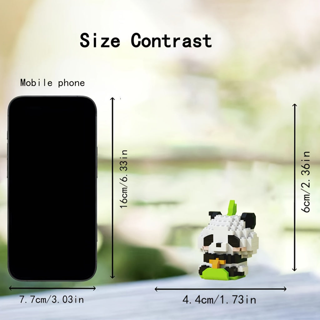 12 Styles of Panda Building Blocks - Cute Desk Decorations, Holiday Gift for Youngsters, ABS Material, Animal Theme, Perfect for Room Deco