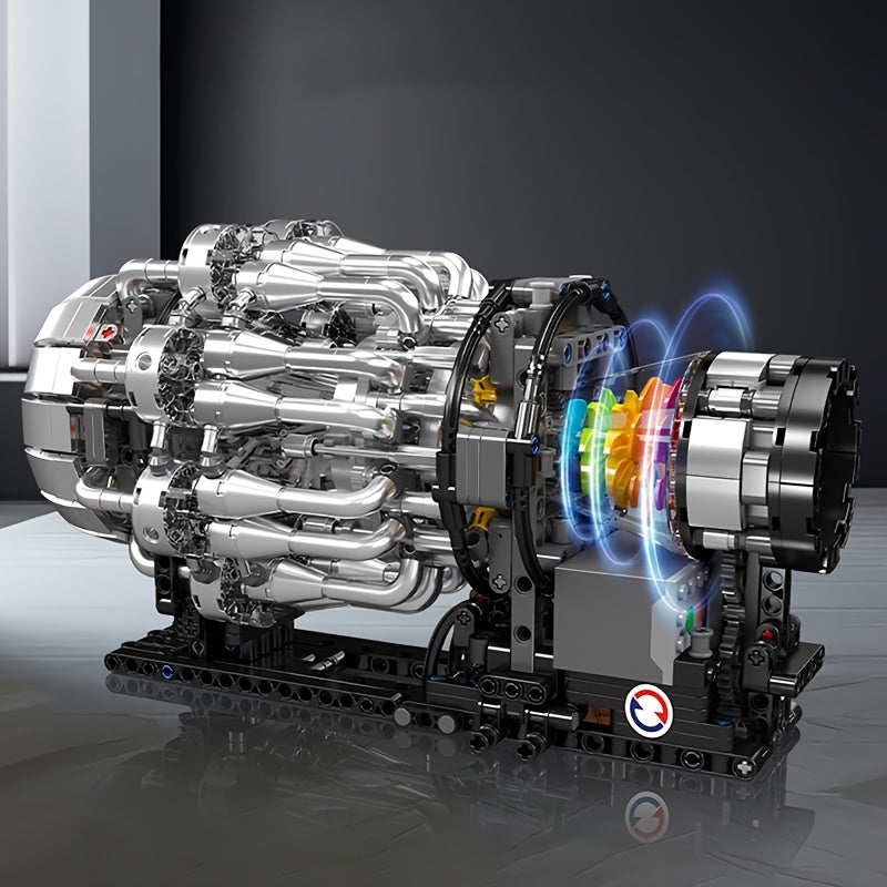 Mould King Creative Supercar Turbojet Electric Engine | Buildable Motor Toy | Adult MOC Building Blocks | 1214pcs