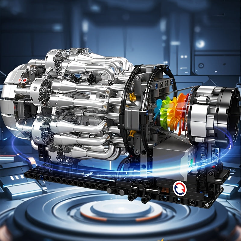 Mould King Creative Supercar Turbojet Electric Engine | Buildable Motor Toy | Adult MOC Building Blocks | 1214pcs