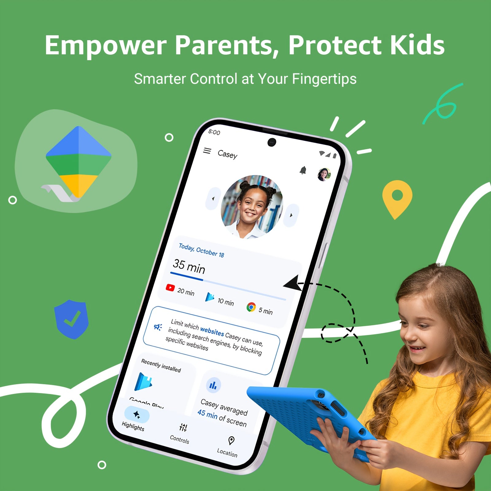 Apolosign 2025 10.1 Inch Android 13\u002F14\u002F15 Kids Tablet, 8(3+5)GB+64GB, 8-Core, WiFi 6, 5MP+2MP, 1280*800 HD Display, Parental Control, Educational, Shockproof & Handheld Case, Kids Space, Halloween Christmas Gift, Pre-Installed Apps, Tablet, Pad