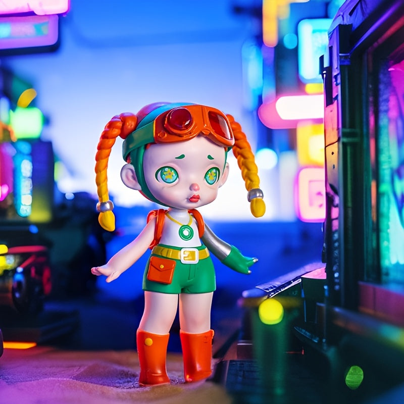 TOYCITY LAURA Anime Cyberpunk Girl Figure, Blind Box Collectible Toys, Trendy Technology Style Party Gift, Cartoon Collection Ornament, Local Warehouse Fast, Special Birthday Gift 3.54inch
