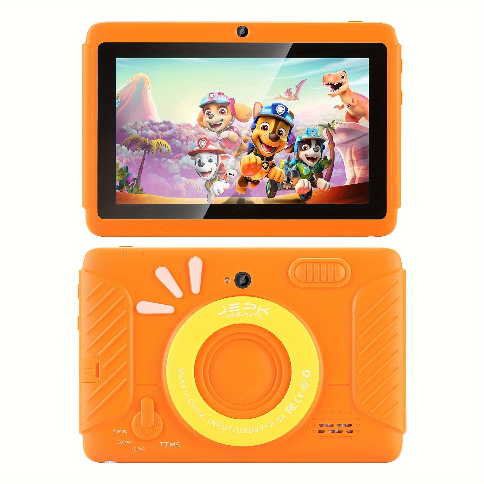 T12, 7 Inch Youngsters Tablet, HD Screen, Free kid's Gifts, Android13, 2.4Gz&5Gz WiFi, 2GB RAM 32GB ROM, Quad Core Processor, Pre-installed Kidos and Education APPs, Learning Tablet, Dual Camera, Shockproof Case,