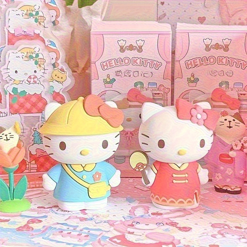 Y2K 8pcs Sanrio for hello kitty Mystery Box PVC Collectible Figures, Suitable for Indoor Outdoor Decoration, Cute Desktop Ornaments and Room Decorations, Fun Design Small Statues, Gift for Shoppers, High Quality Collectibles