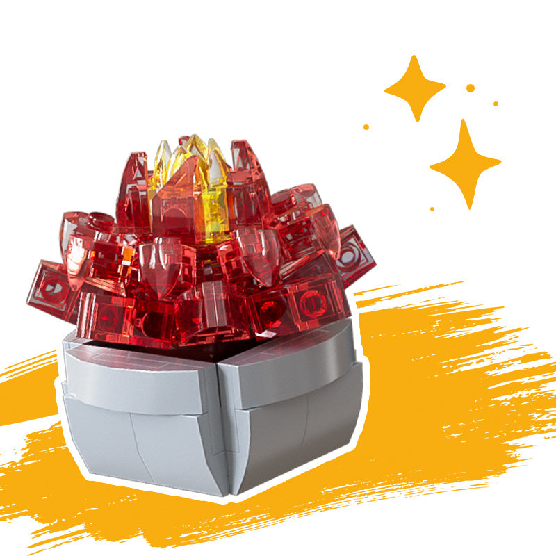 KAVO Succulent Flower Plant Potted Building Blocks Cactus Rose Daisies ABS Plastic Materials Bonsai Mini Model Bricks Creation Toys Christmas Birthday, Halloween, New year, Black Friday Gift For Kids, Building Assembly Ornament