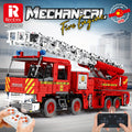 Reobrix 22005 Fire Fighting Truck Building Set, Large Fire Extinguisher Ladder Truck Model Blocks Kit, Technology Fire Engine Truck Toy Building Set (3266pcs)