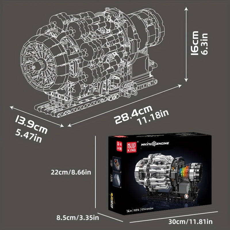 Mould King Creative Supercar Turbojet Electric Engine | Buildable Motor Toy | Adult MOC Building Blocks | 1214pcs