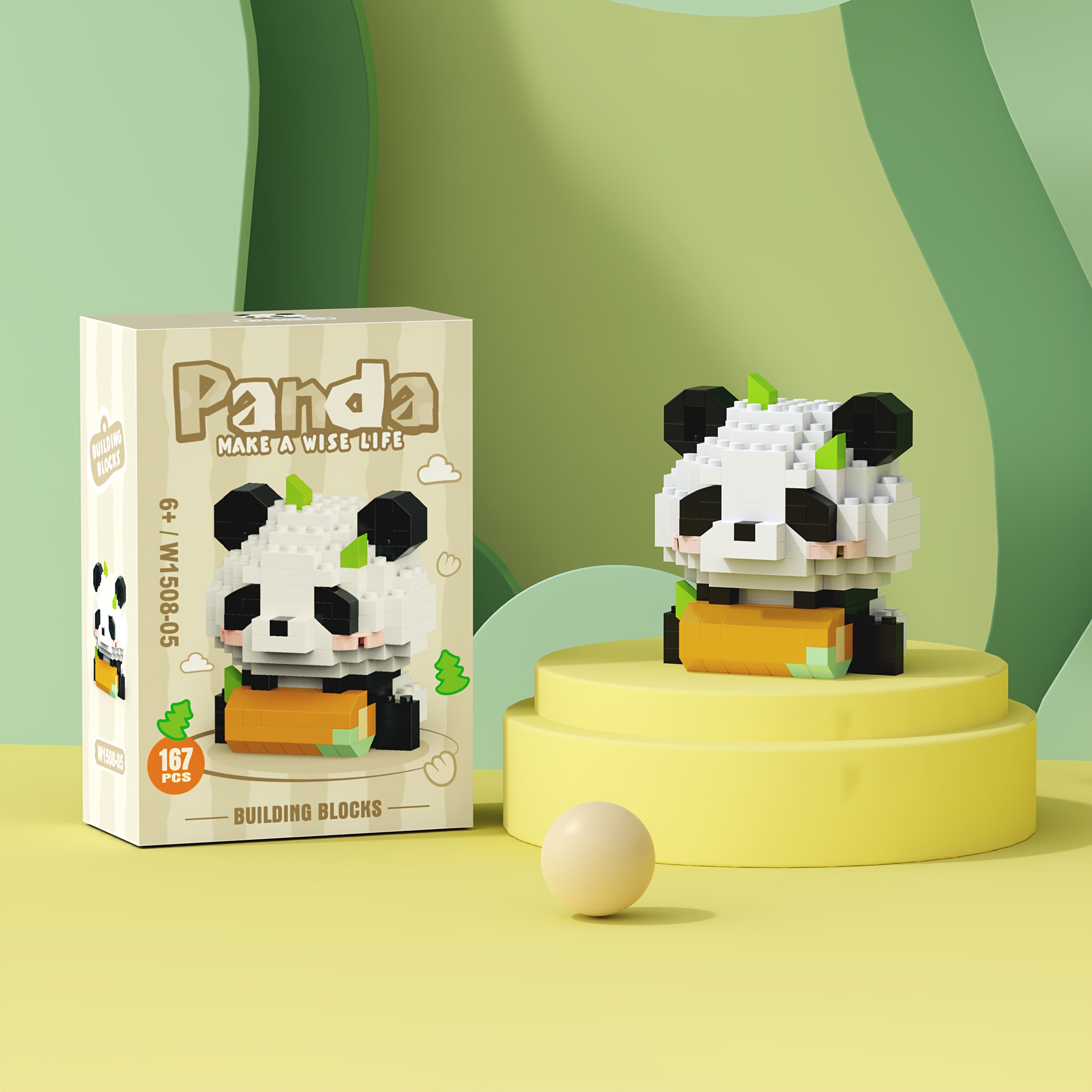 12 Styles of Panda Building Blocks - Cute Desk Decorations, Holiday Gift for Youngsters, ABS Material, Animal Theme, Perfect for Room Deco