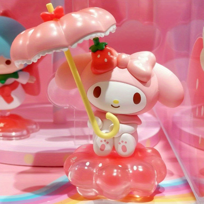 Sanrio Strawberry Land Mystery Box - Kuromi, Cinnamoroll & My Melody Collectible Figurine Surprise with Strawberry Accessory, Cute Anime Character Gift, & s (Officially Licensed)
