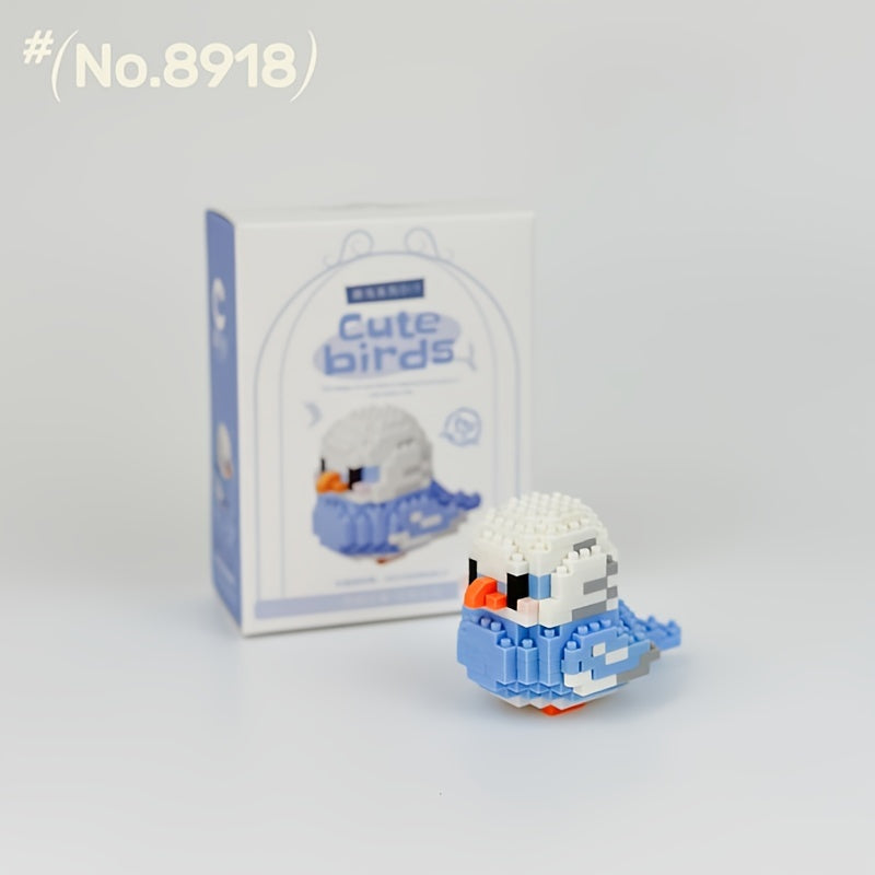 12 Cute DIY Cartoon Bird Micro-Particle Puzzle Animal Building Blocks for Youngsters, Boys and Girls, Desktop Ornaments, Toys and Gifts