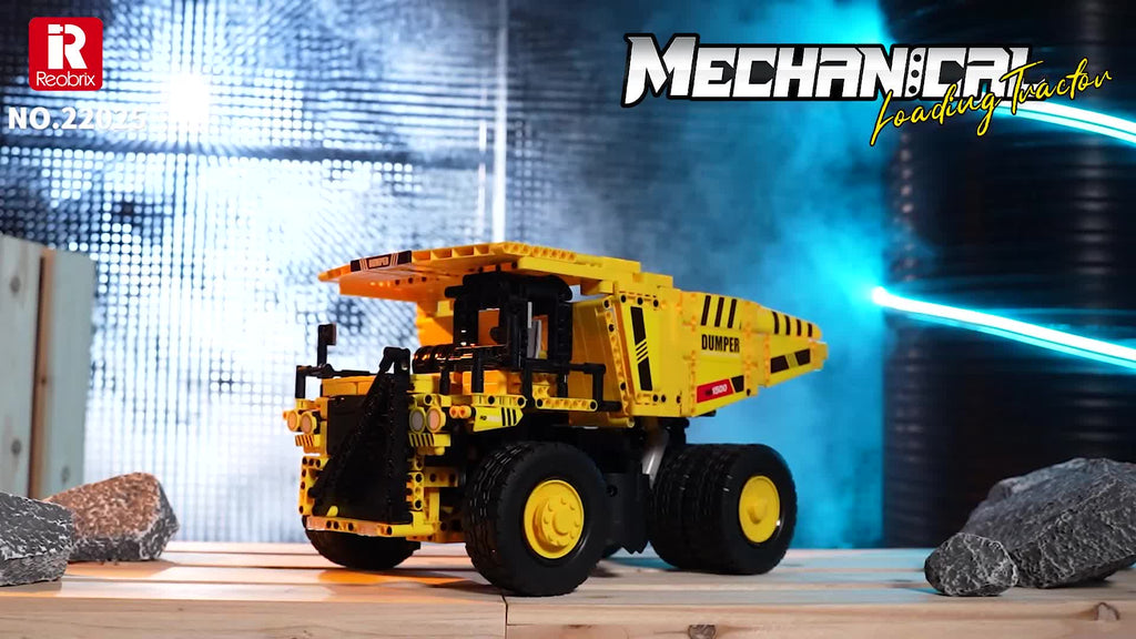 Reobrix22025 Technology Engineering Mining Dump Truck Assembly Building Block Model, Puzzle Assembly Toy Car, Suitable for Holiday Gifts for And Friends.