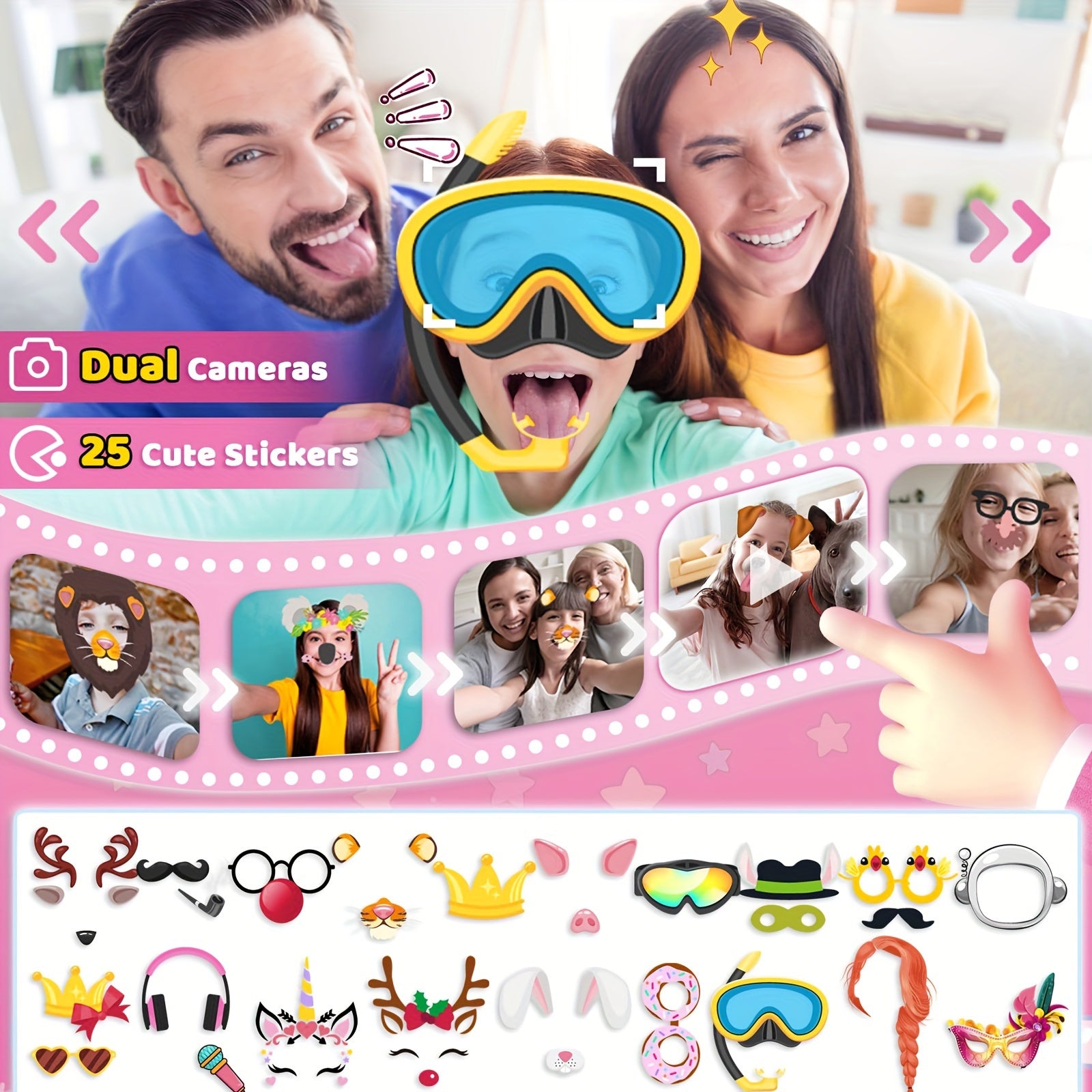 Kids Smart Phone Toys, Touchscreen HD Dual Camera Cell Phone For Kids, Birthday Gifts Dinosaur Play Phone For Boys 3-10, Travel Toy With 8GB SD Card Easter Day Halloween Christmas Gift