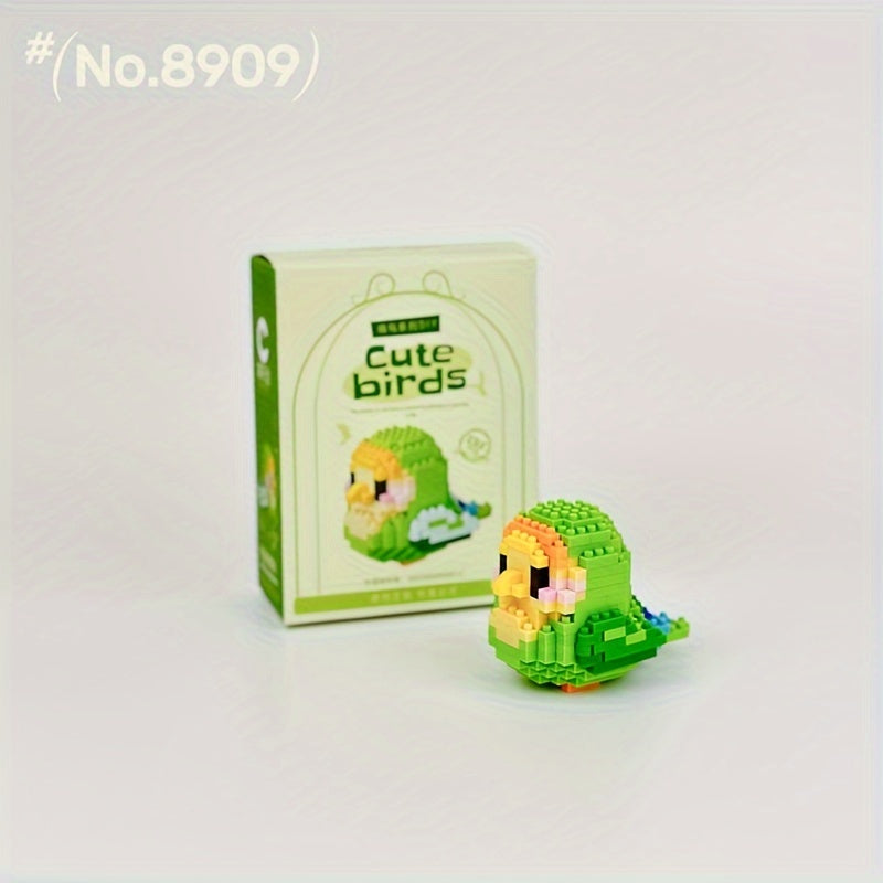 12 Cute DIY Cartoon Bird Micro-Particle Puzzle Animal Building Blocks for Youngsters, Boys and Girls, Desktop Ornaments, Toys and Gifts
