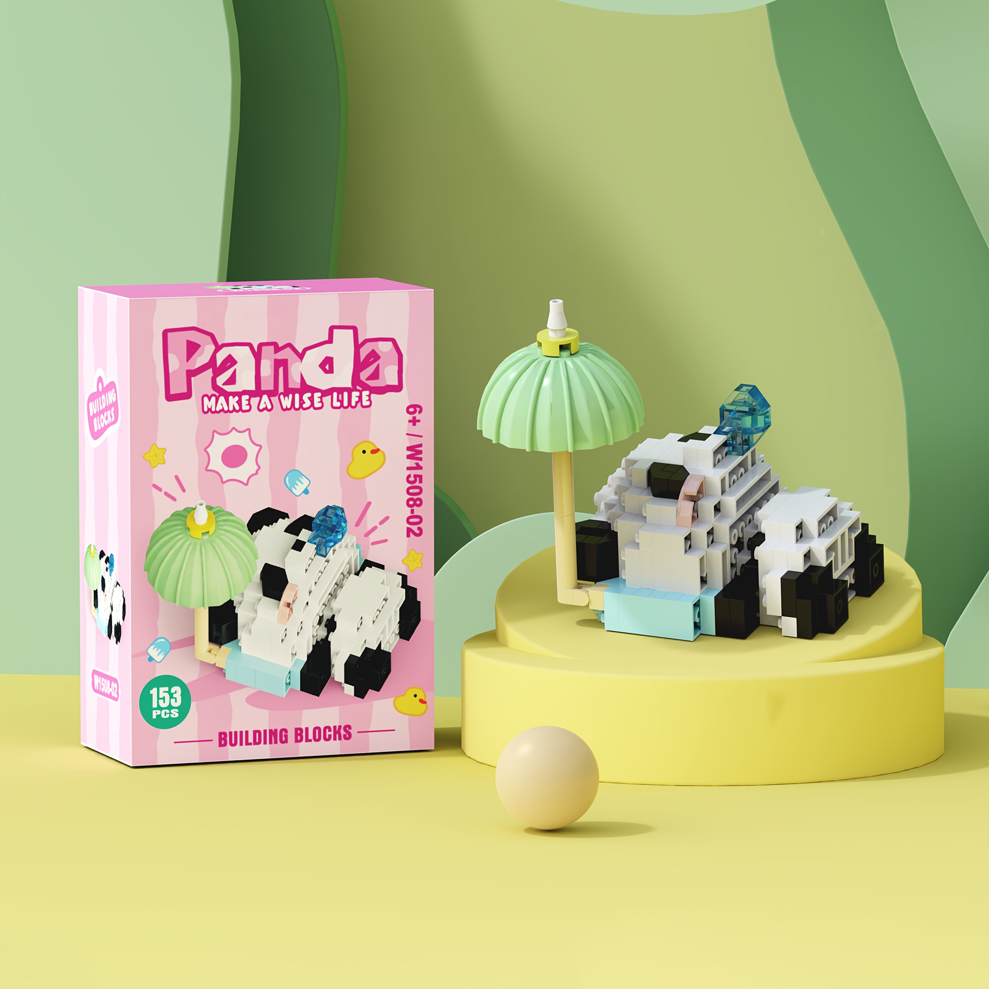 12 Styles of Panda Building Blocks - Cute Desk Decorations, Holiday Gift for Youngsters, ABS Material, Animal Theme, Perfect for Room Deco