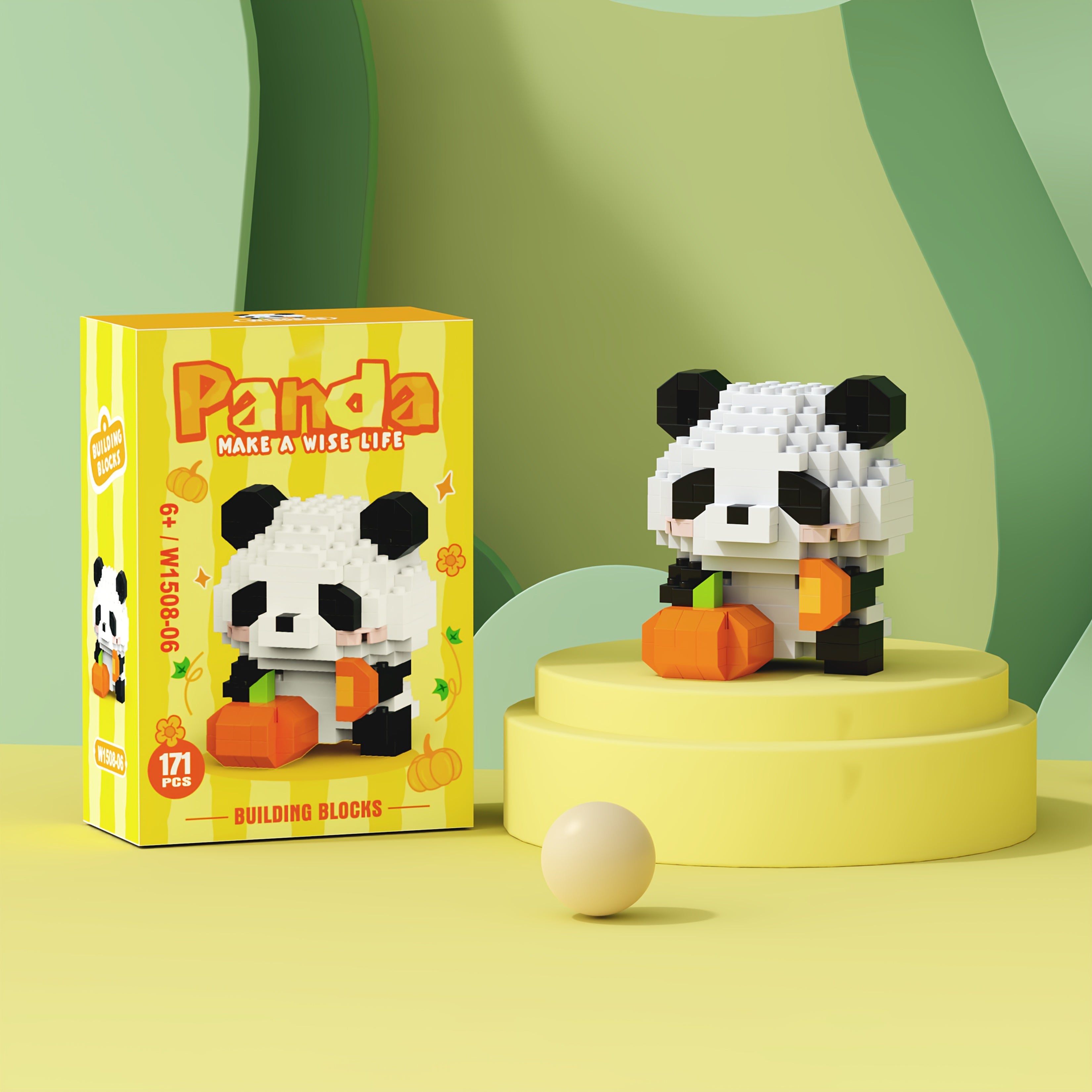 12 Styles of Panda Building Blocks - Cute Desk Decorations, Holiday Gift for Youngsters, ABS Material, Animal Theme, Perfect for Room Deco