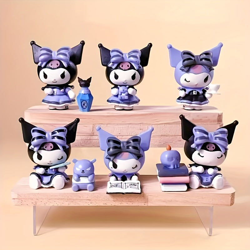Cullomi 6pcs Blind Box Set - Cute Anime-Inspired Dolls with Purple Bows & Accessories, Perfect for Desktop, Car, Cake Decorations, Valentine'S Day, Birthday & Holiday Gifts, Festive Gift Boxes | Anime-Inspired Decor | Detailed Craftsmanship