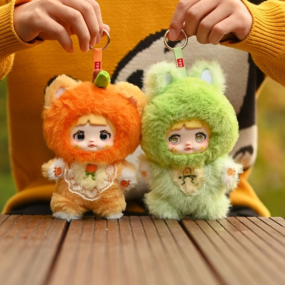 Nommi-Ingesting Fruit Series Doll Plush Doll Model House Accessories Holiday Gift Train Model Building Ornament Decoration Randomly Given 1 Mysterious Box
