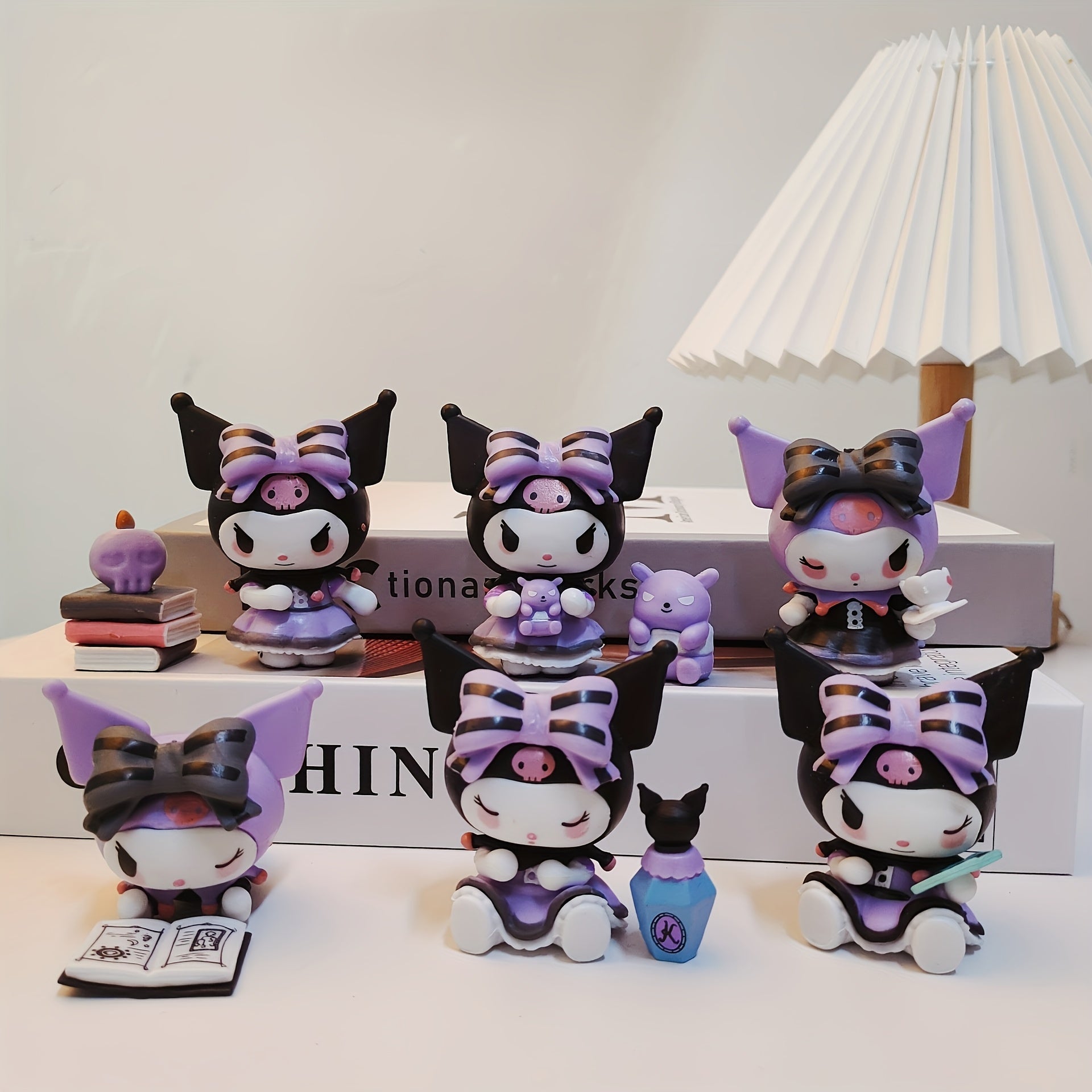 Cullomi 6pcs Blind Box Set - Cute Anime-Inspired Dolls with Purple Bows & Accessories, Perfect for Desktop, Car, Cake Decorations, Valentine'S Day, Birthday & Holiday Gifts, Festive Gift Boxes | Anime-Inspired Decor | Detailed Craftsmanship