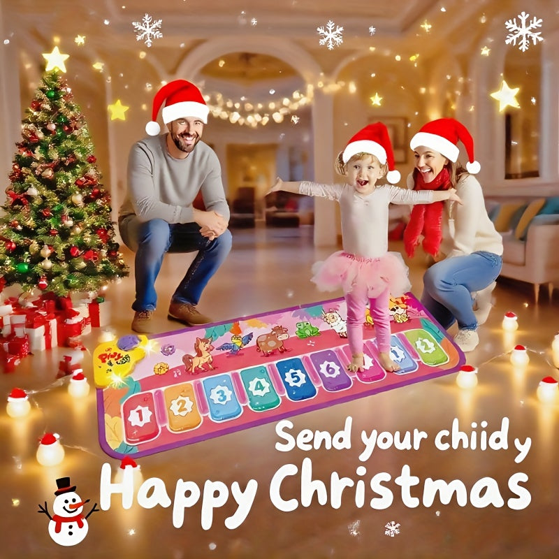 Interactive Red Piano Mat for Toddlers 1-5 Years with 9 Music Sounds, Educational Dance & Music Play Mat Toy with Animal & Number Icons - Ideal Gift for Birthdays, Christmas, Easter, Halloween, Piano Themed Gifts, Playful Design
