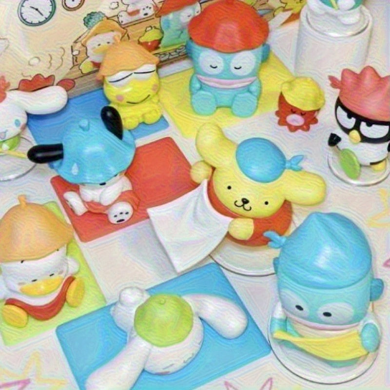 Sanrio Official Interactive Game Figure Doll Sanrio Sauna Series Blind Box Ugly Fish for for pochacco Trendy Toy Desktop Decoration Gift