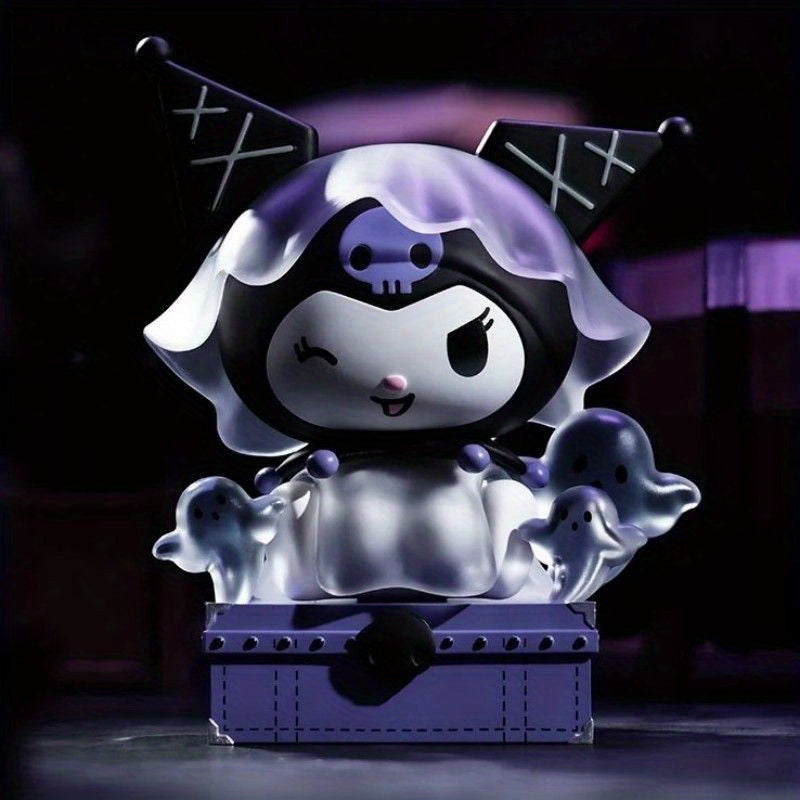 Sanrio Kuromi Collectible Mystery Box Handmade Office Desk Decor - Purple & Black Gothic Doll Figures with Accessories, Limited Edition Birthday Gift for Fans, Desk Figurine, Playful Character Design, Detailed Craftsmanship