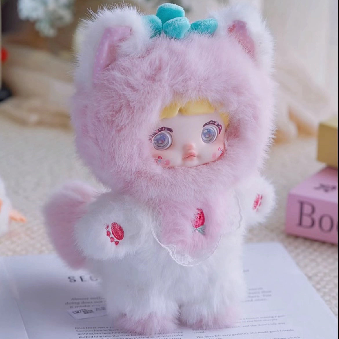 Nommi-Ingesting Fruit Series Doll Plush Doll Model House Accessories Holiday Gift Train Model Building Ornament Decoration Randomly Given 1 Mysterious Box