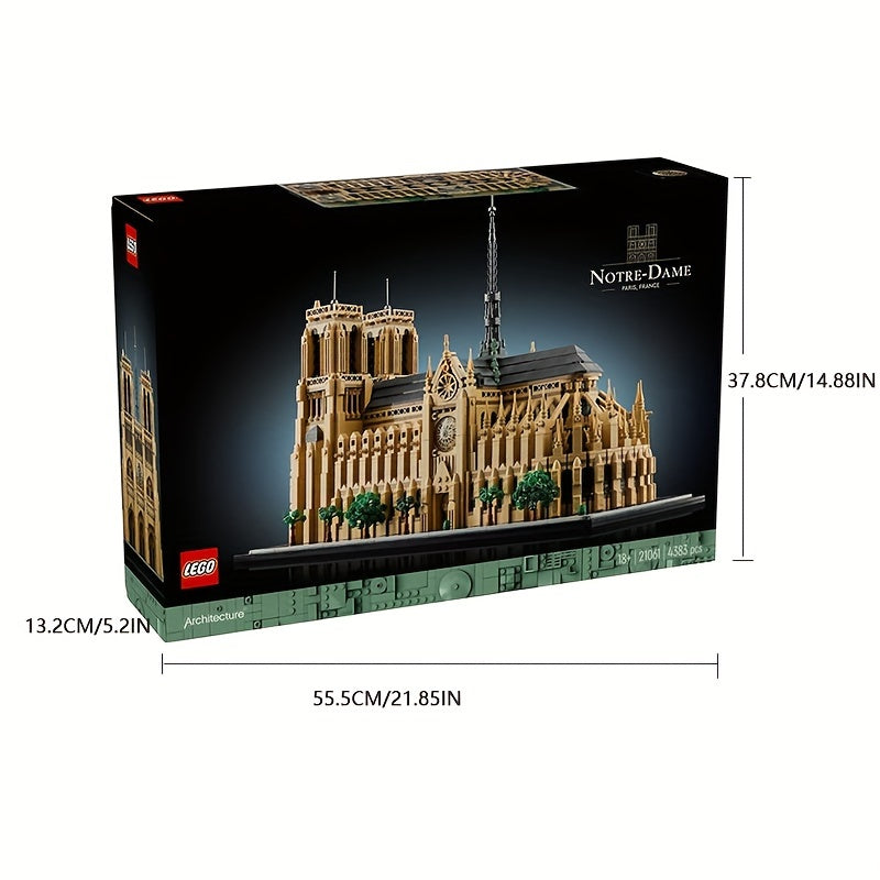 European Version, LEGO 21061 Notre Dame De Paris Architectural Model Kit, Adult Collectible Block Set, History Enthusiast Holiday Gift Set