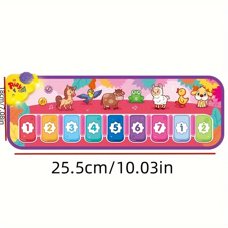 Interactive Red Piano Mat for Toddlers 1-5 Years with 9 Music Sounds, Educational Dance & Music Play Mat Toy with Animal & Number Icons - Ideal Gift for Birthdays, Christmas, Easter, Halloween, Piano Themed Gifts, Playful Design