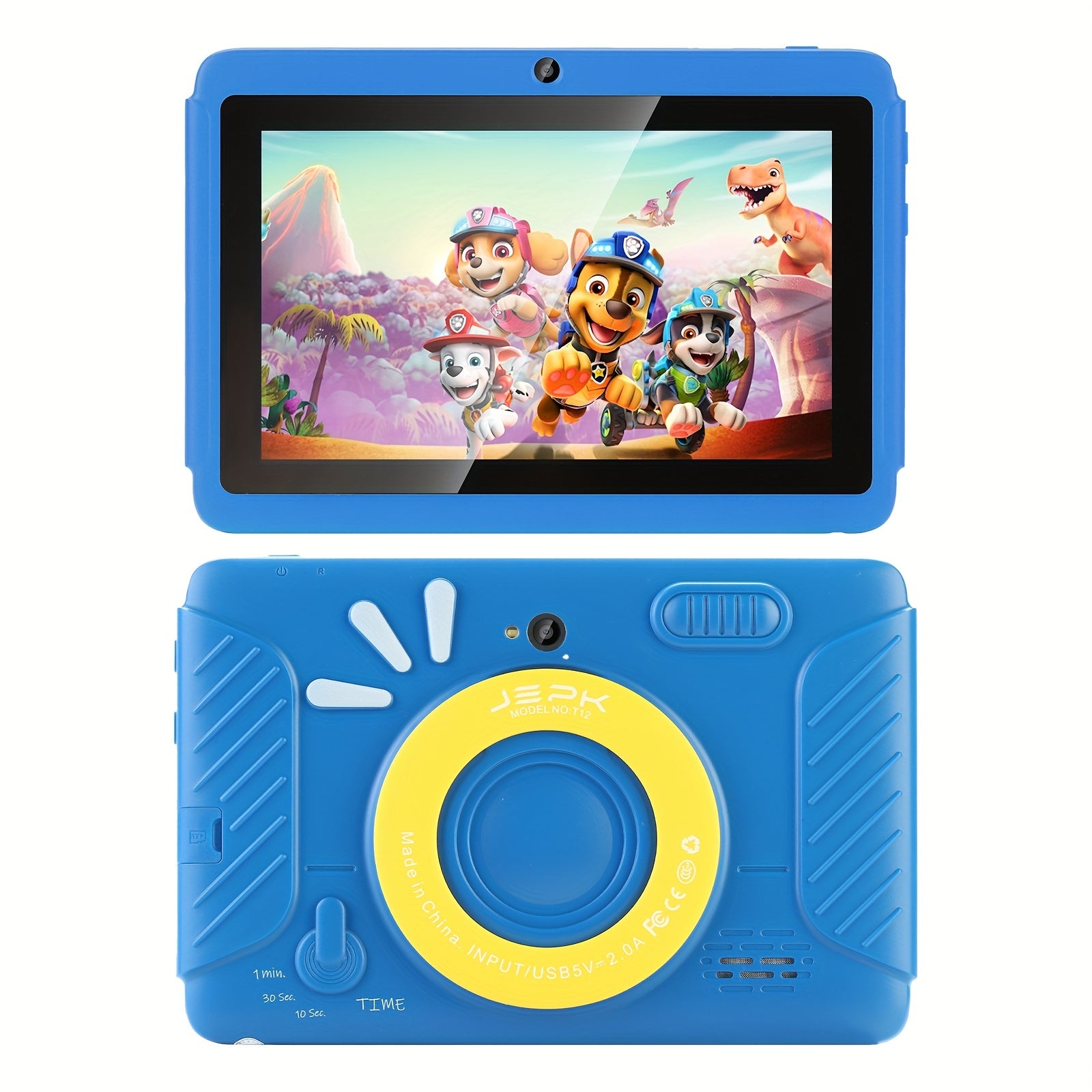 T12, 7 Inch Youngsters Tablet, HD Screen, Free kid's Gifts, Android13, 2.4Gz&5Gz WiFi, 2GB RAM 32GB ROM, Quad Core Processor, Pre-installed Kidos and Education APPs, Learning Tablet, Dual Camera, Shockproof Case,