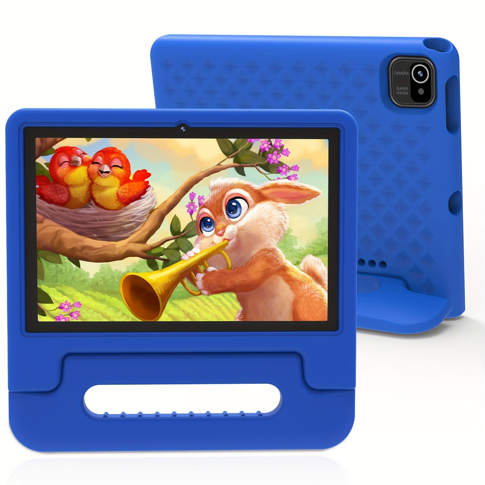 Apolomedia Kids Tablet, 10.1 Inch Android 13 Tablet For Kids, 128GB Expand, HD Touch Screen, 5-8 Hr Battery, Educational Games, Learning Tablet With Parental Control, Wi-Fi, Pre-Installed App, Tablet, Pad