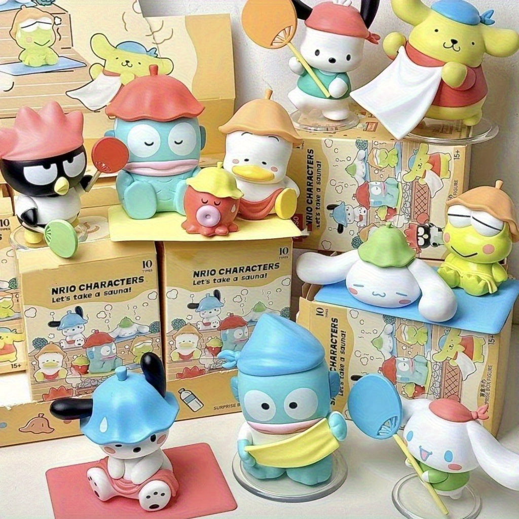 Sanrio Official Interactive Game Figure Doll Sanrio Sauna Series Blind Box Ugly Fish for for pochacco Trendy Toy Desktop Decoration Gift