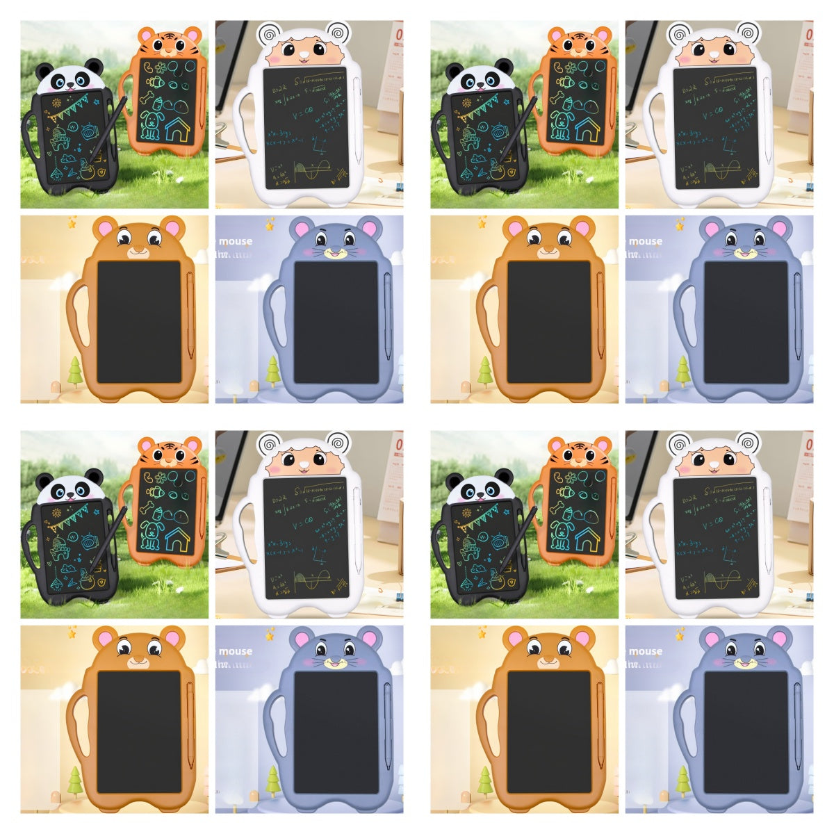 Value Pack LCD Writing Tablet- Cartoon Lovely Design Doodle Board, Multi-Piece Learning, Lcd Drawing Tablet, Draw And Wipe Tablet, Drawing Tablet