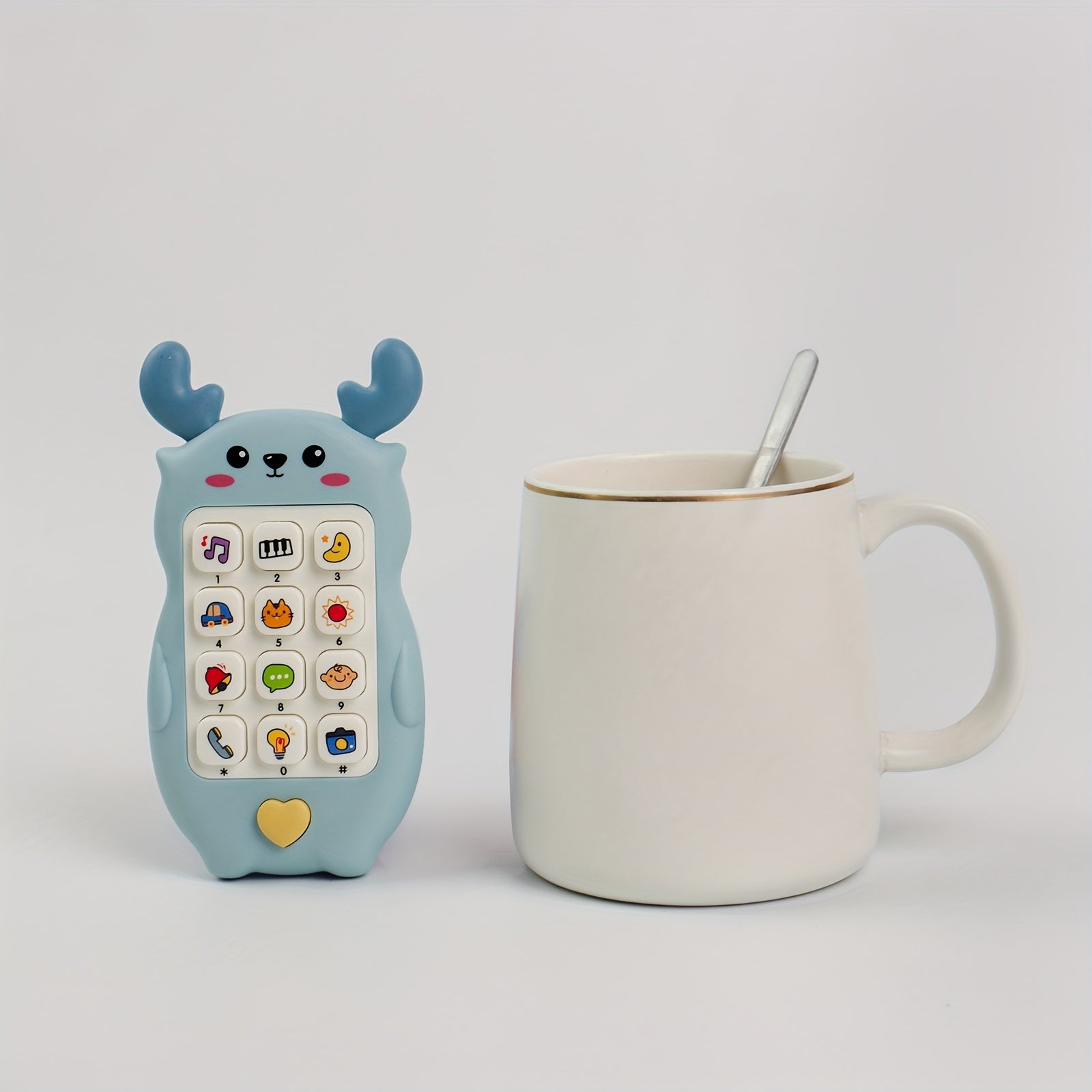 Cute Animal Early Learning Phone for Youngsters 0-3 Years - Portable Educational Toy with Music, Stories & Fun Icons, Pink\u002FBlue\u002FYellow, Ideal Gift for Christmas & Halloween