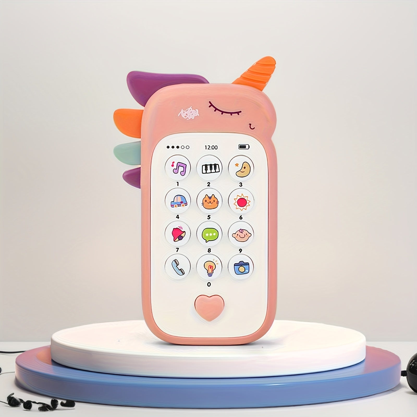 Cute Animal Early Learning Phone for Youngsters 0-3 Years - Portable Educational Toy with Music, Stories & Fun Icons, Pink\u002FBlue\u002FYellow, Ideal Gift for Christmas & Halloween