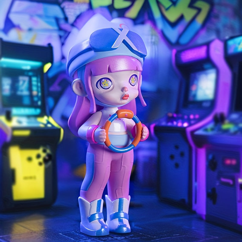 TOYCITY LAURA Anime Cyberpunk Girl Figure, Blind Box Collectible Toys, Trendy Technology Style Party Gift, Cartoon Collection Ornament, Local Warehouse Fast, Special Birthday Gift 3.54inch