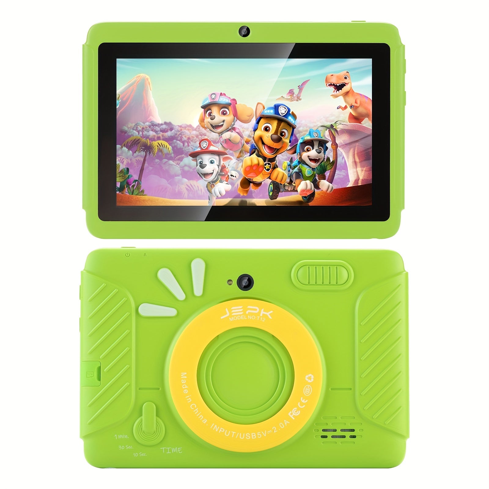 T12, 7 Inch Youngsters Tablet, HD Screen, Free kid's Gifts, Android13, 2.4Gz&5Gz WiFi, 2GB RAM 32GB ROM, Quad Core Processor, Pre-installed Kidos and Education APPs, Learning Tablet, Dual Camera, Shockproof Case,