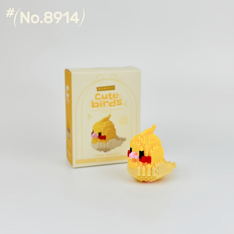 12 Cute DIY Cartoon Bird Micro-Particle Puzzle Animal Building Blocks for Youngsters, Boys and Girls, Desktop Ornaments, Toys and Gifts