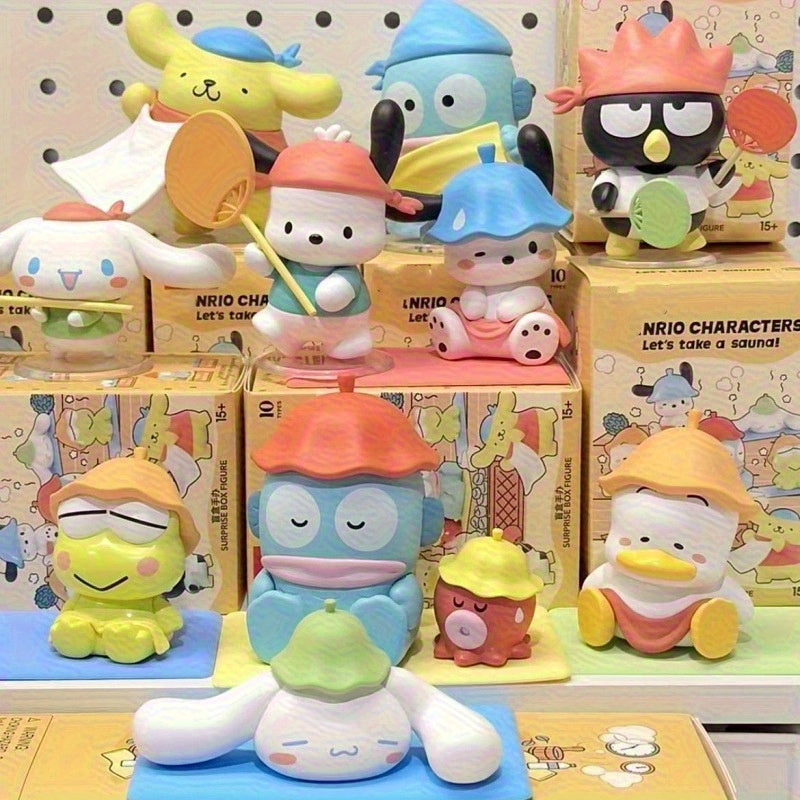 Sanrio Official Interactive Game Figure Doll Sanrio Sauna Series Blind Box Ugly Fish for for pochacco Trendy Toy Desktop Decoration Gift