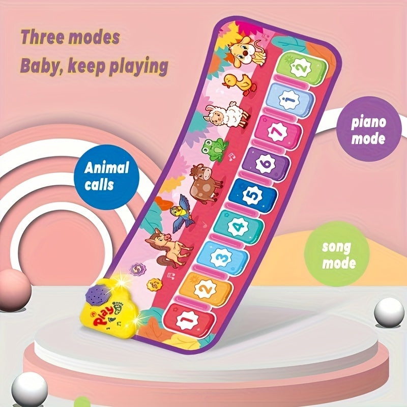 Interactive Red Piano Mat for Toddlers 1-5 Years with 9 Music Sounds, Educational Dance & Music Play Mat Toy with Animal & Number Icons - Ideal Gift for Birthdays, Christmas, Easter, Halloween, Piano Themed Gifts, Playful Design