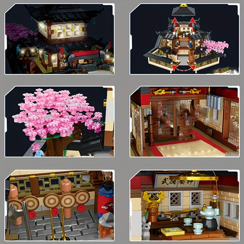 No Original Box 2681±pcs Bricks Assembly Building Block Model For Christmas Halloween Gift, PLS613007 Japanese BUDOKAN Block Toys For Home Decoration.