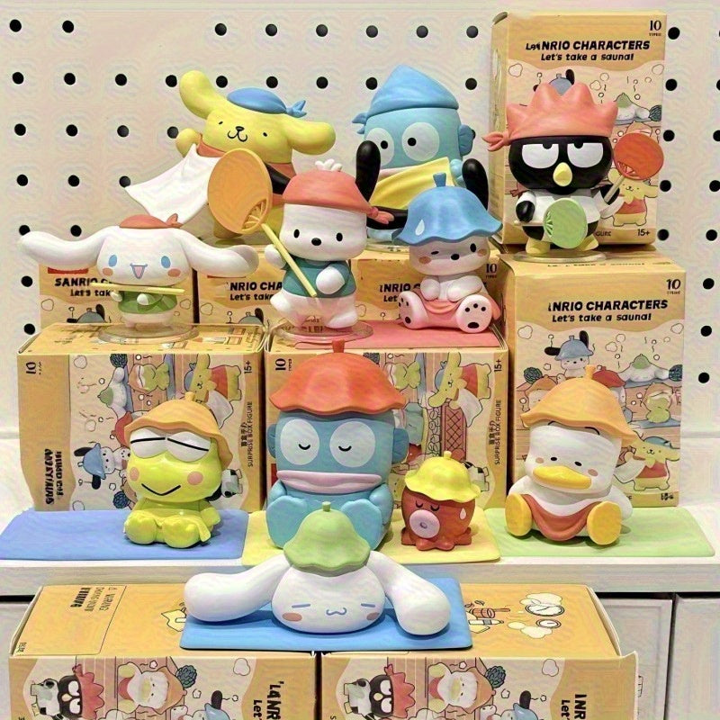 Sanrio Official Interactive Game Figure Doll Sanrio Sauna Series Blind Box Ugly Fish for for pochacco Trendy Toy Desktop Decoration Gift