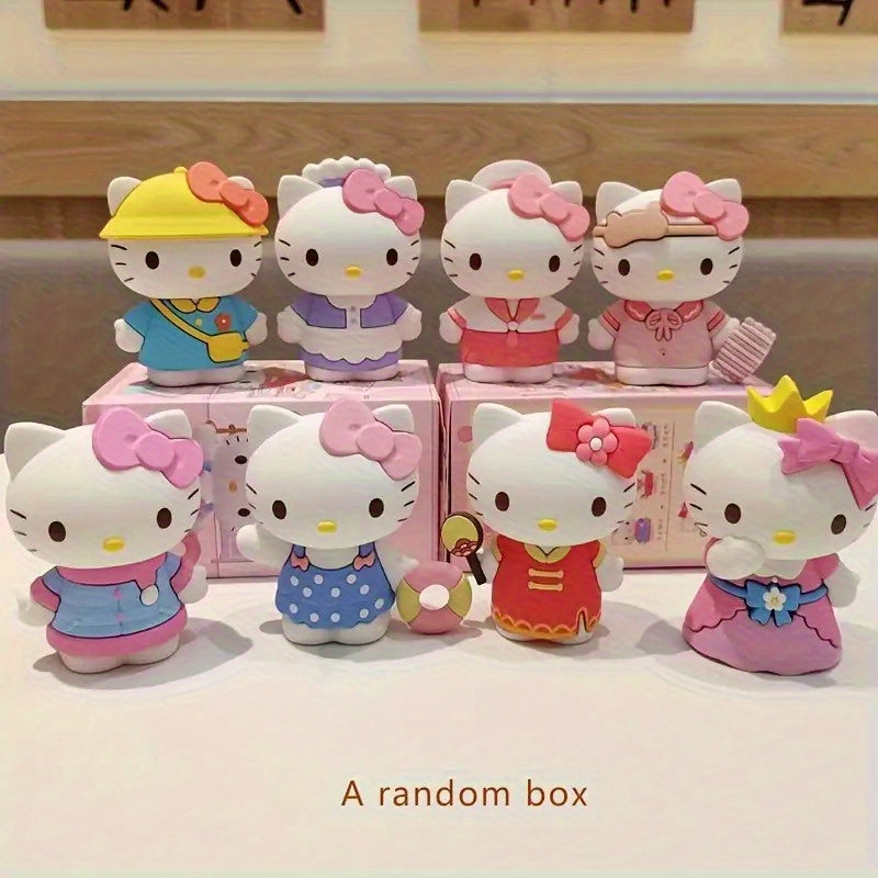 Y2K 8pcs Sanrio for hello kitty Mystery Box PVC Collectible Figures, Suitable for Indoor Outdoor Decoration, Cute Desktop Ornaments and Room Decorations, Fun Design Small Statues, Gift for Shoppers, High Quality Collectibles