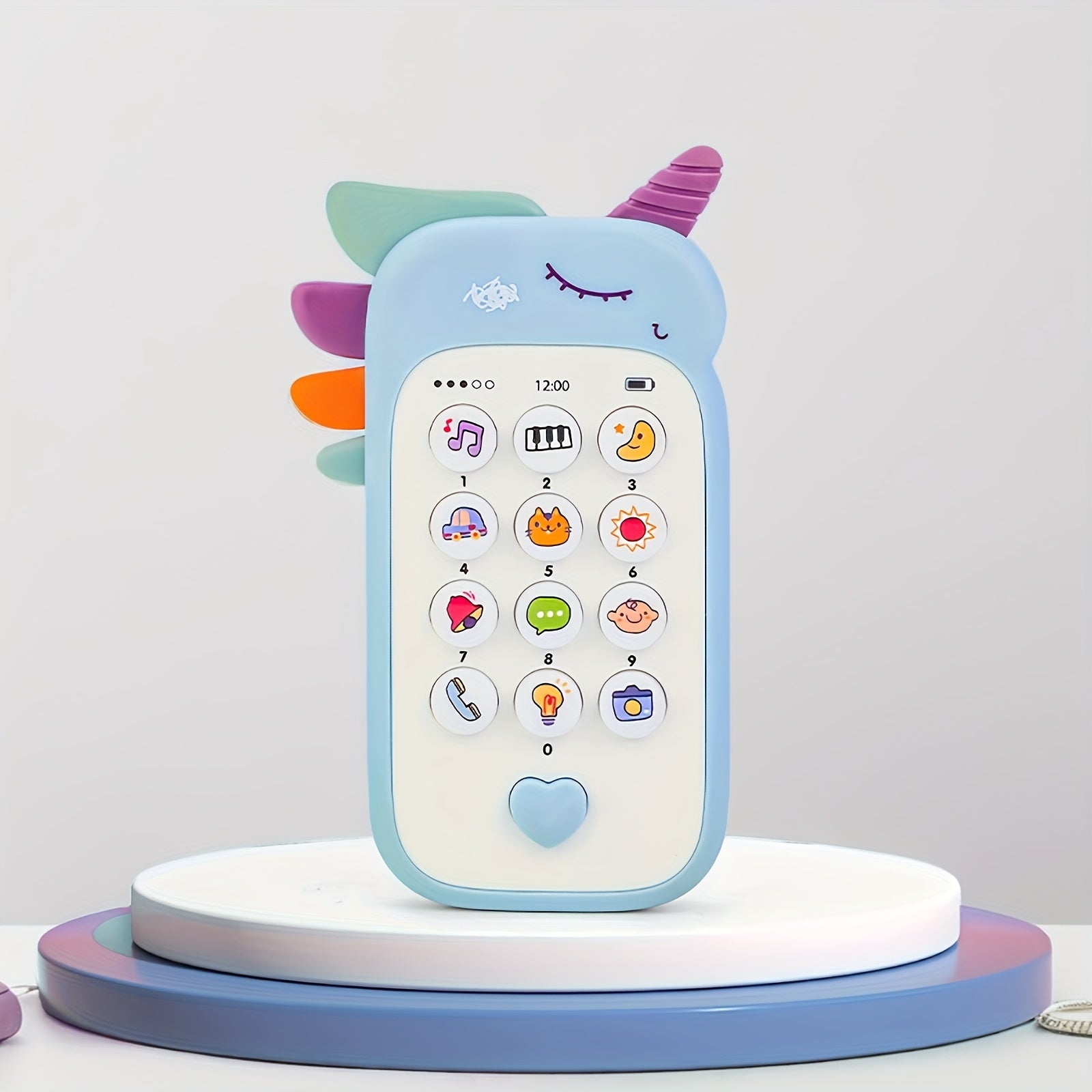 Cute Animal Early Learning Phone for Youngsters 0-3 Years - Portable Educational Toy with Music, Stories & Fun Icons, Pink\u002FBlue\u002FYellow, Ideal Gift for Christmas & Halloween