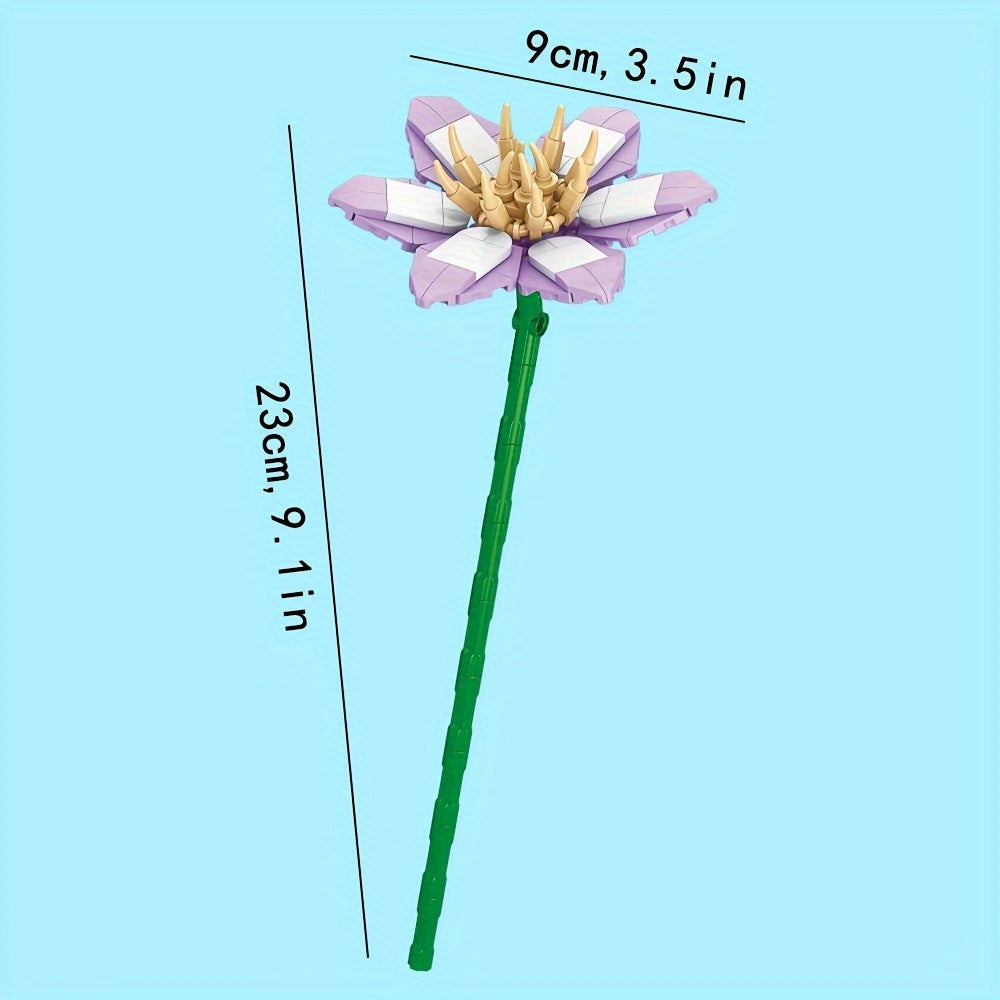 Narcissus, Magnolia, Lily, Lavender, for Lotus Flower, Peach Blossom,Creative Buillding Blocks Flowers Assembly Toys, Building Block Eternal Floral And Vases Toy, Birthday\u002FChristmas Gifts
