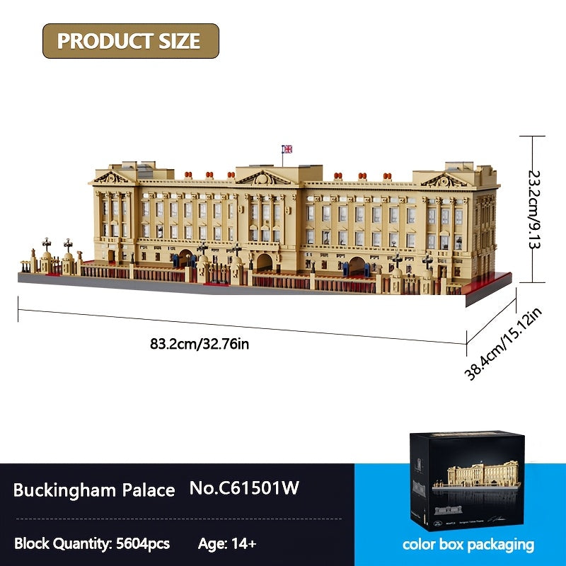 5604pcs Giant Buckingham Palace Building Blocks, High Simulation, World Renowned Landmark Building Blocks, Famous Architecture Masterpiece Block Model Kit, Streetview Modular Construction Block Model, Ideal Collectible Model for Architecture\u002Ftravel\u